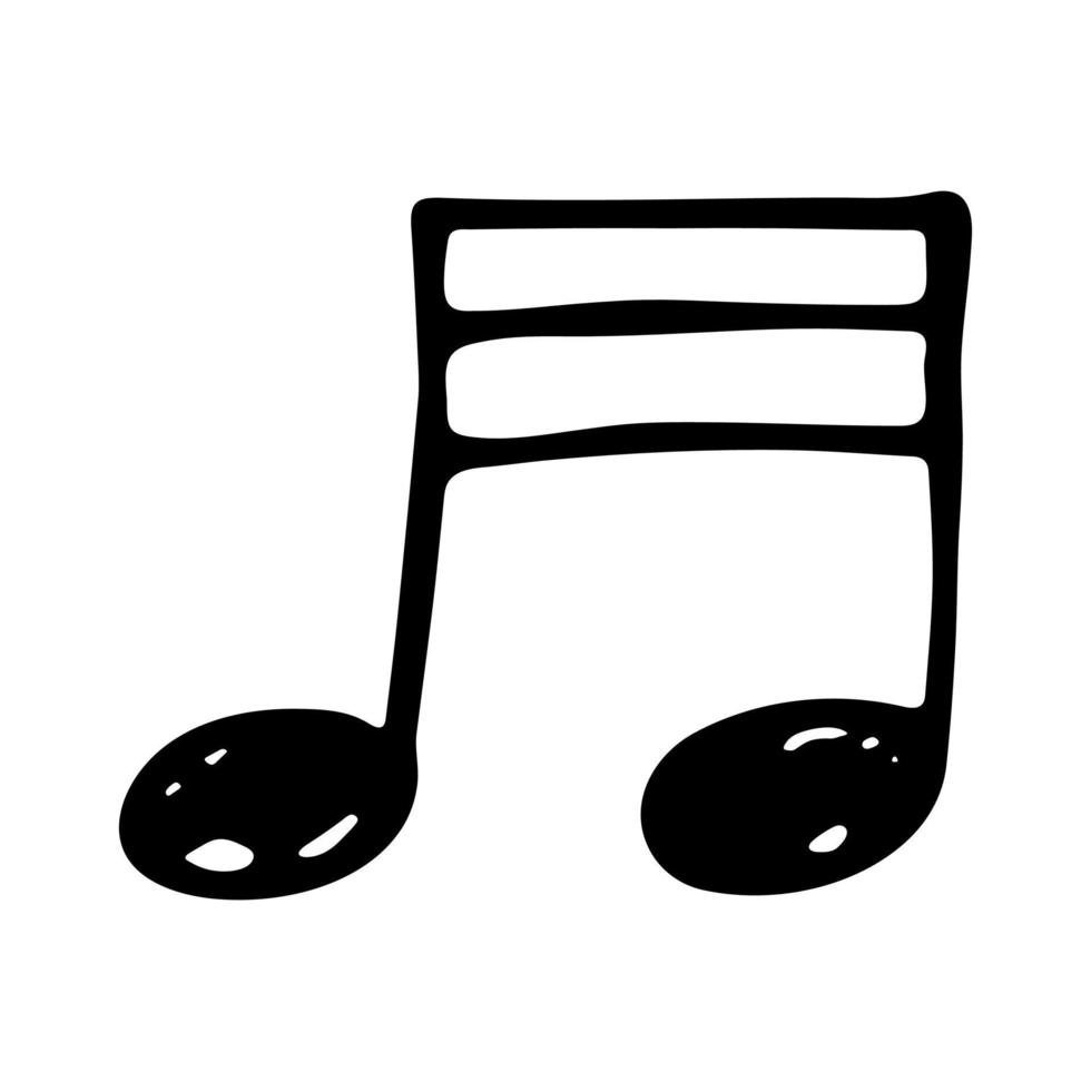 garabato de nota musical. símbolo musical dibujado a mano. elemento único para impresión, web, diseño, decoración, logotipo vector