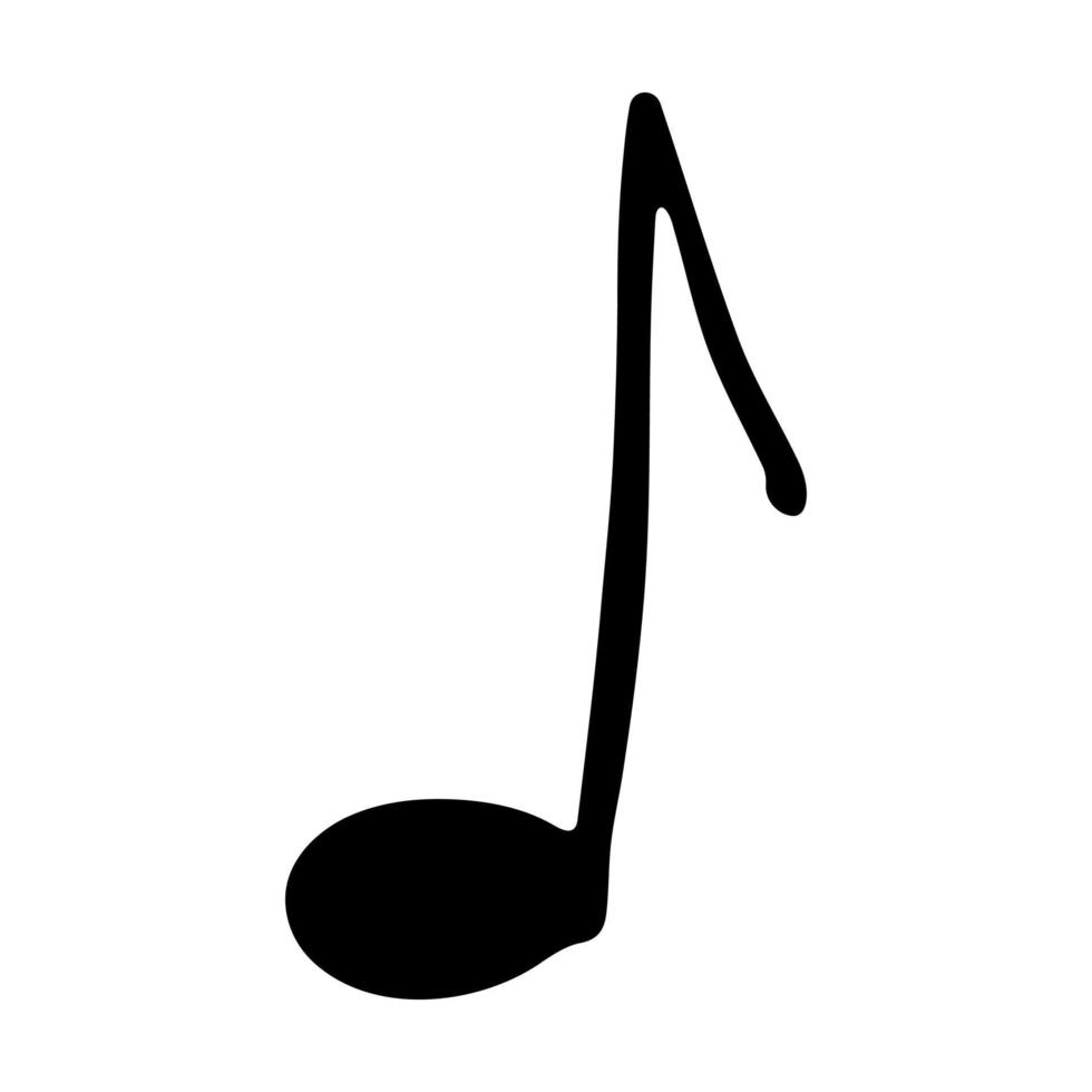 garabato de nota musical. símbolo musical dibujado a mano. elemento único para impresión, web, diseño, decoración, logotipo vector