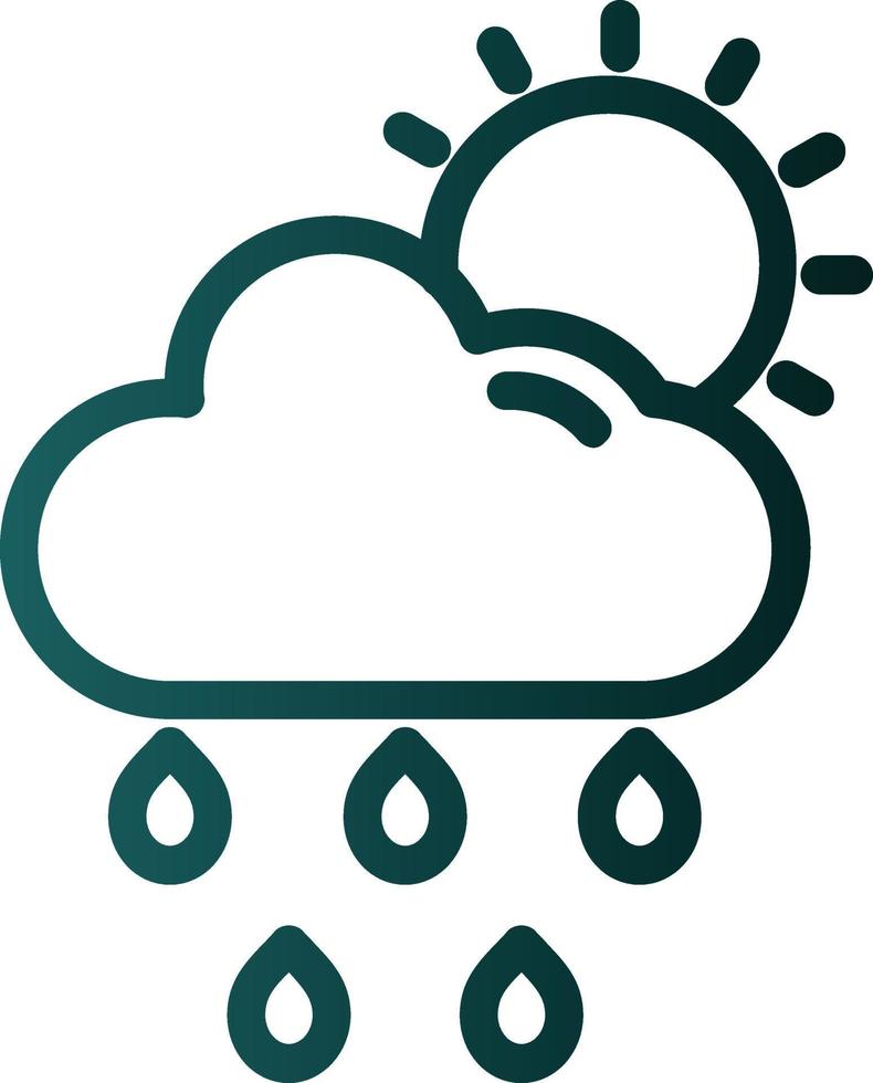 Cloud Sun Rain Vector Icon Design