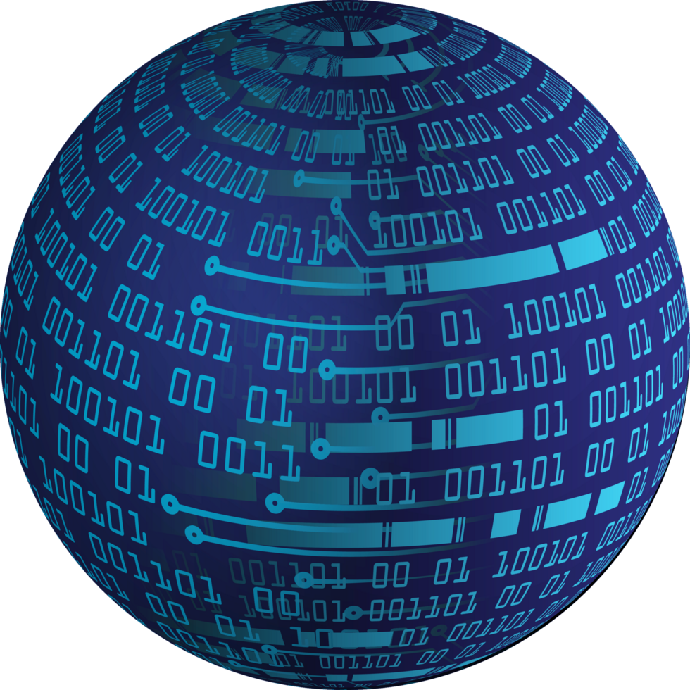 globe de données de technologie moderne png