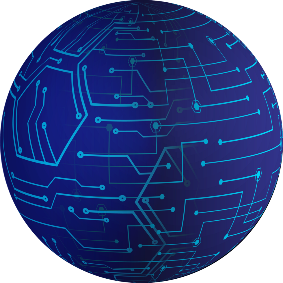 globe de données de technologie moderne png