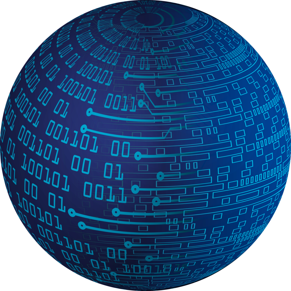 recorte de globo de dados de tecnologia moderna png