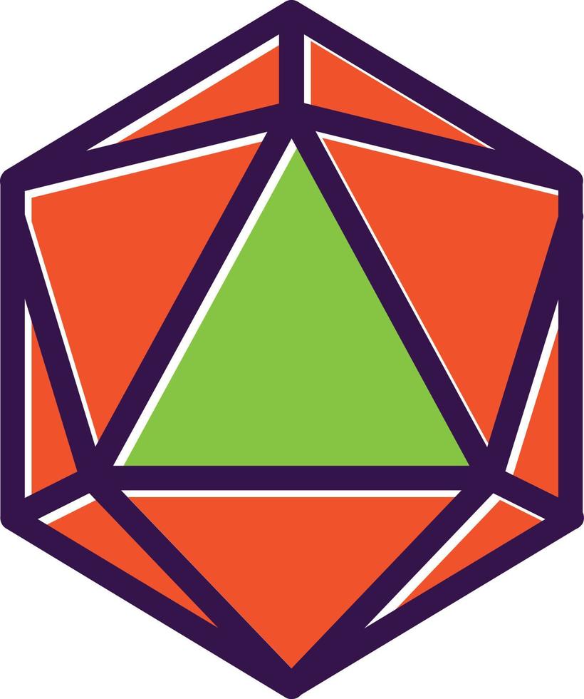 diseño de icono de vector de dados d20