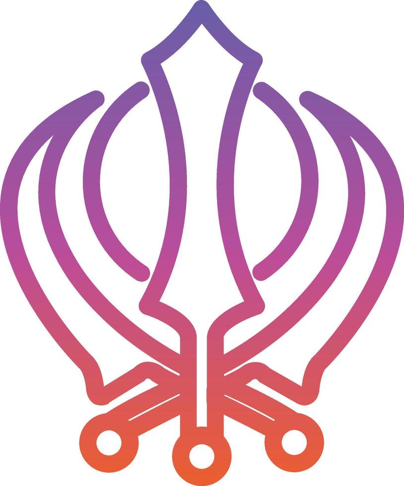 Khanda Vector Icon Design