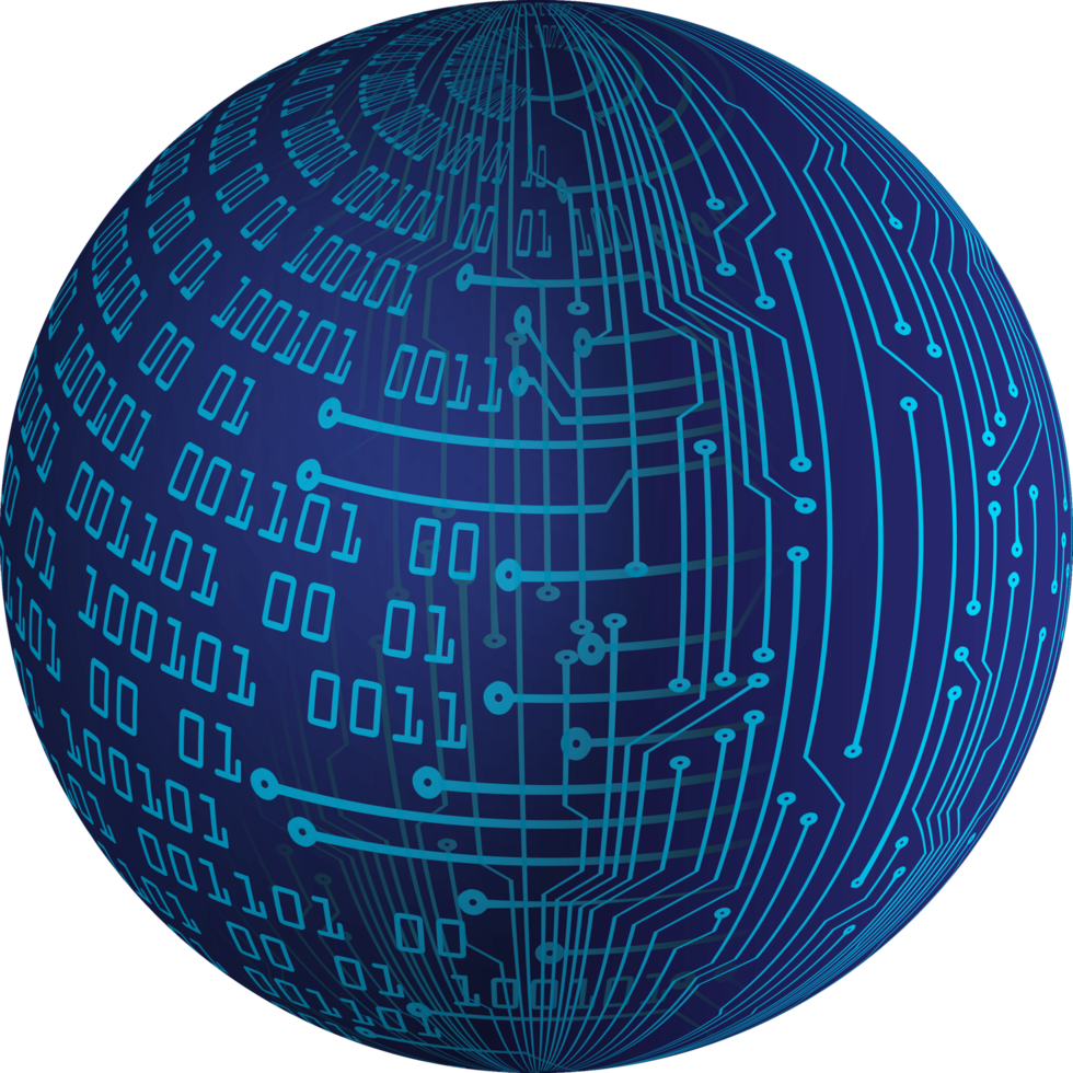 globe de données de technologie moderne png