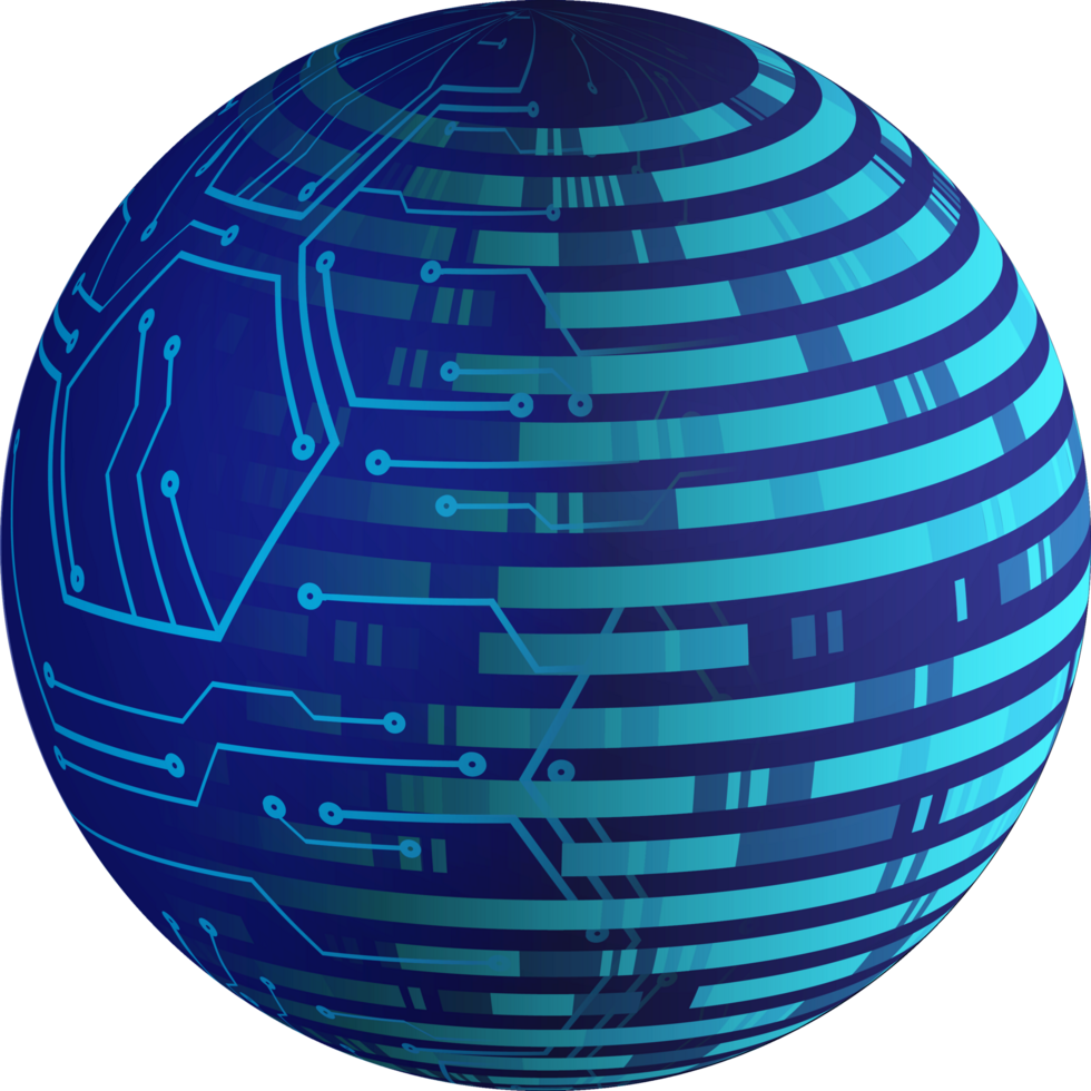 recorte de globo de datos de tecnología moderna png