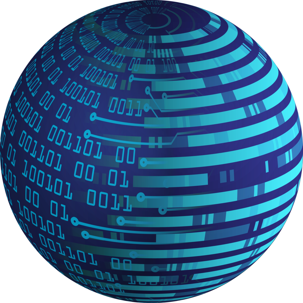 globe de données de technologie moderne png