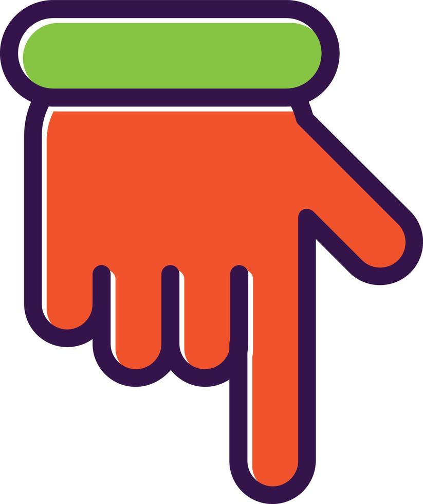 Hand Point Down Vector Icon Design