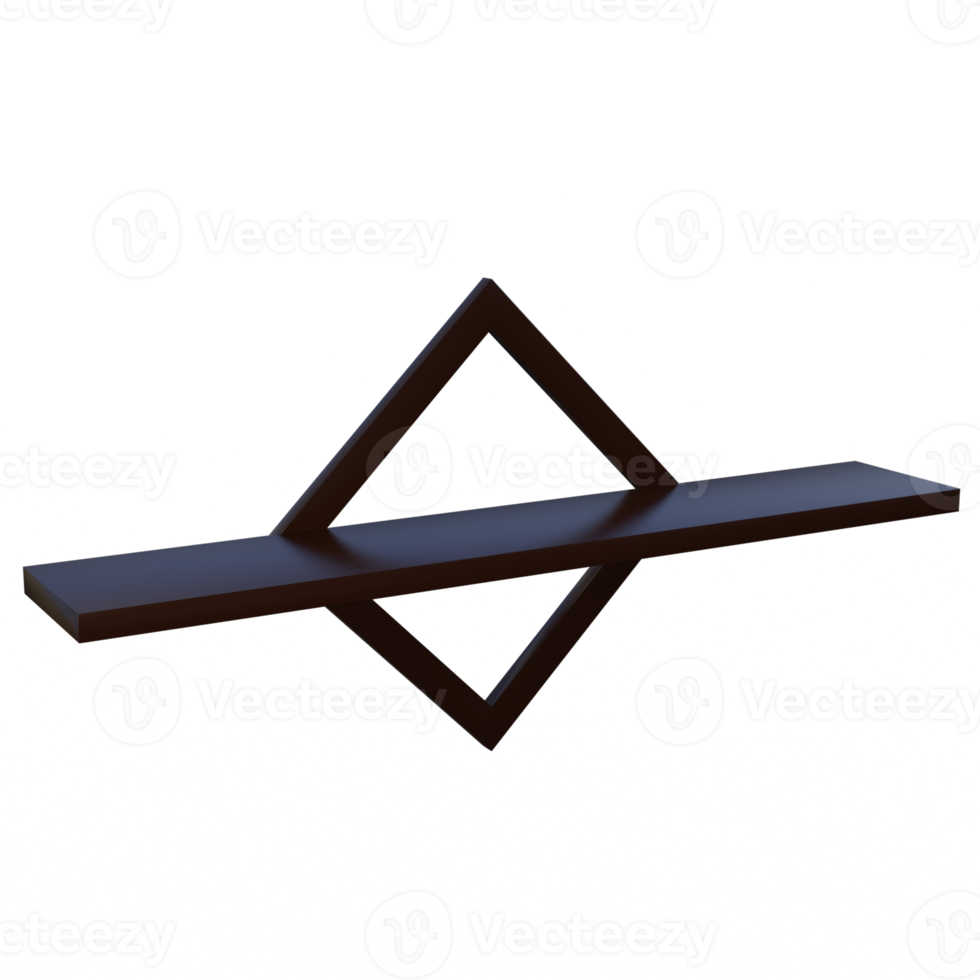 Wooden wall decoration 3d rendering isolated png