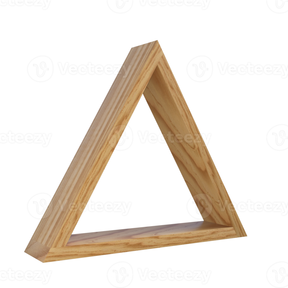 Wooden wall decoration 3d rendering isolated png