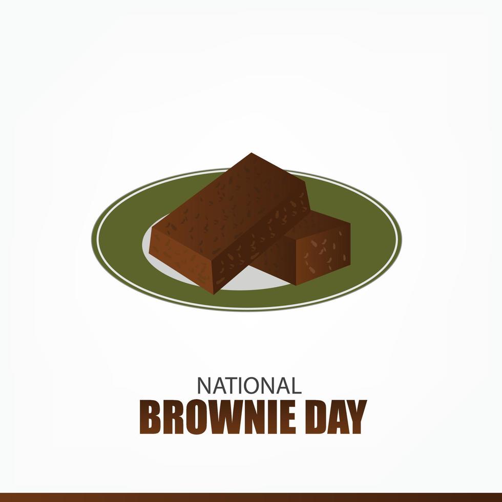 Vector Illustration of National Brownie Day. Simple and Elegant Design