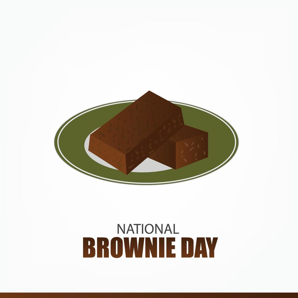 ilustración vectorial del día nacional del brownie. diseño simple y elegante vector