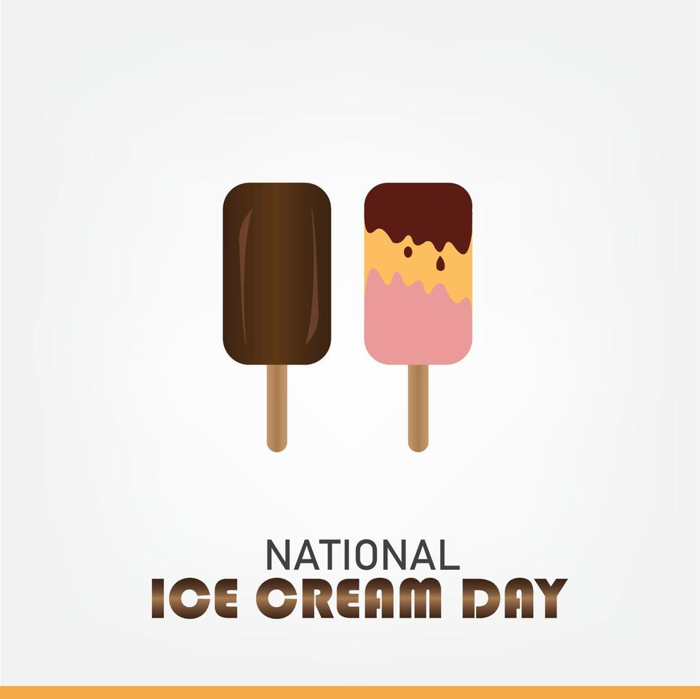 vector illustration of National Ice Cream Day. Simple and Elegant Design