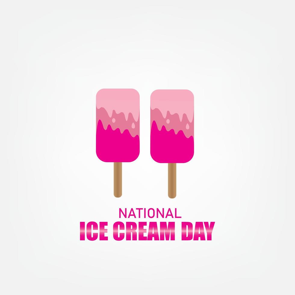 vector illustration of National Ice Cream Day. Simple and Elegant Design