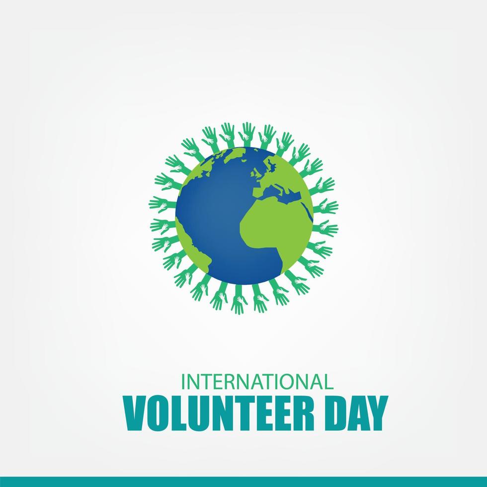 Vector Illustration of International Volunteer Day. Simple and Elegant Design