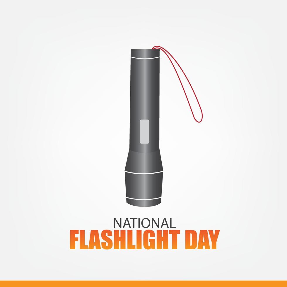 Vector Illustration of National Flashlight Day. Simple and Elegant Design