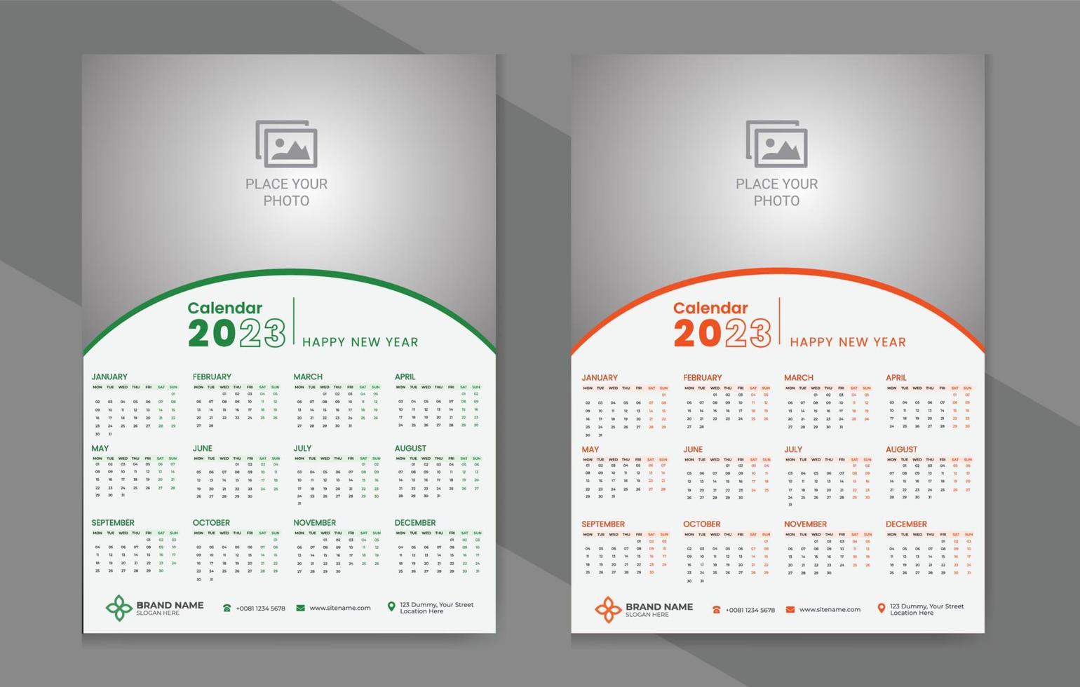 Wall calendar 2023 suitable for any type of company. calendar vector