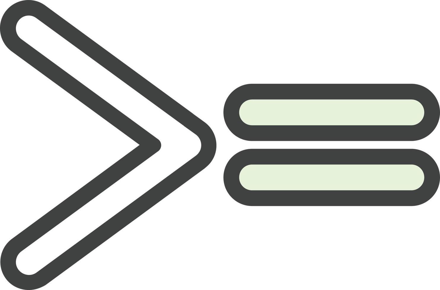 Greater Than Equal Vector Icon Design