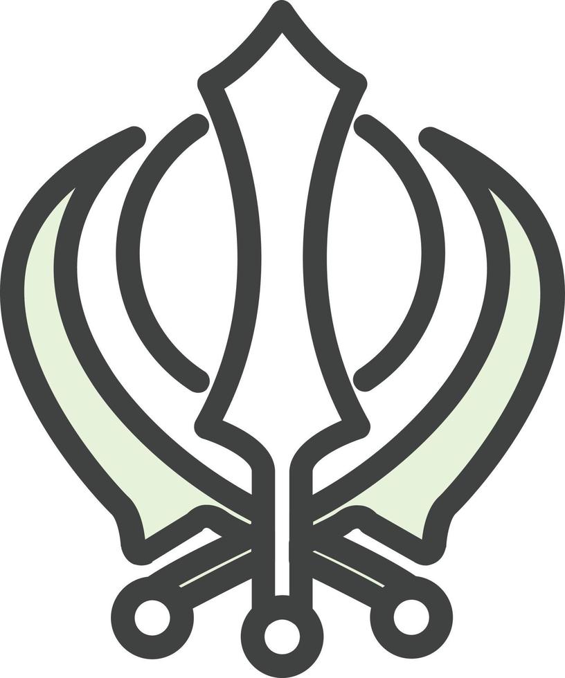 Khanda Vector Icon Design