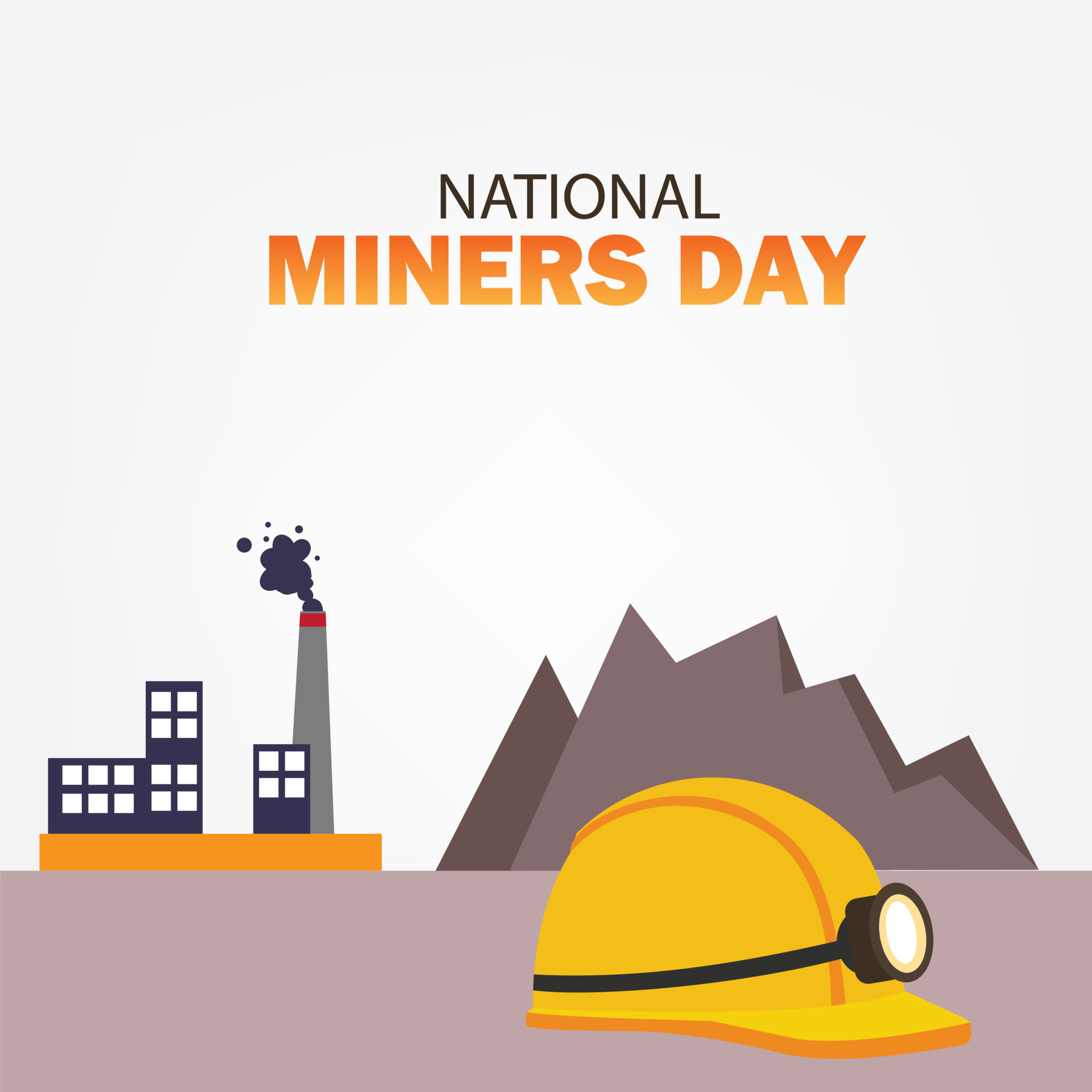 Vector Illustration National Miners Day. Simple and Elegant Design