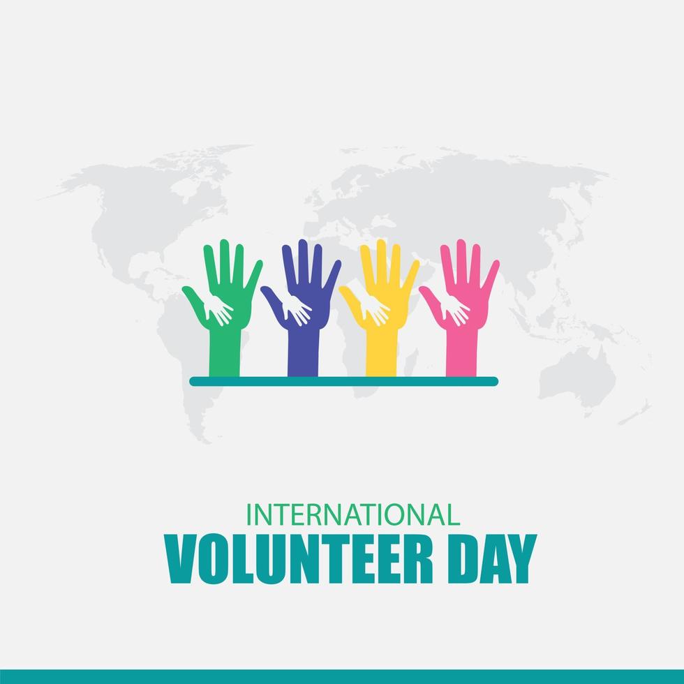 ilustración vectorial del día internacional del voluntariado. diseño simple y elegante vector