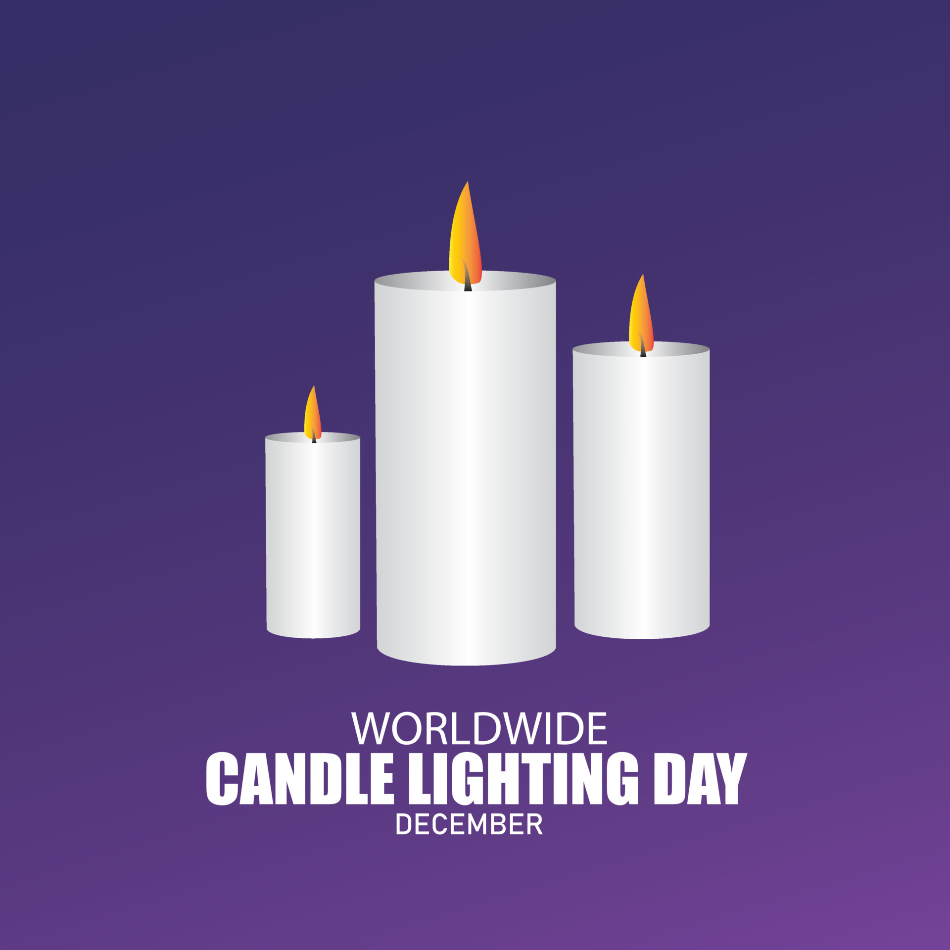 vector illustration of Worldwide Candle Lighting Day. Simple and