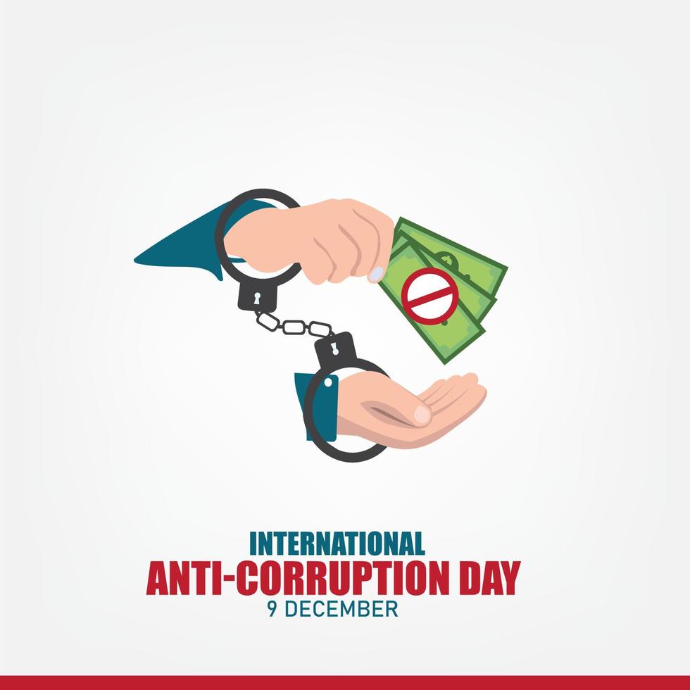 ilustración vectorial del día internacional contra la corrupción. diseño simple y elegante vector