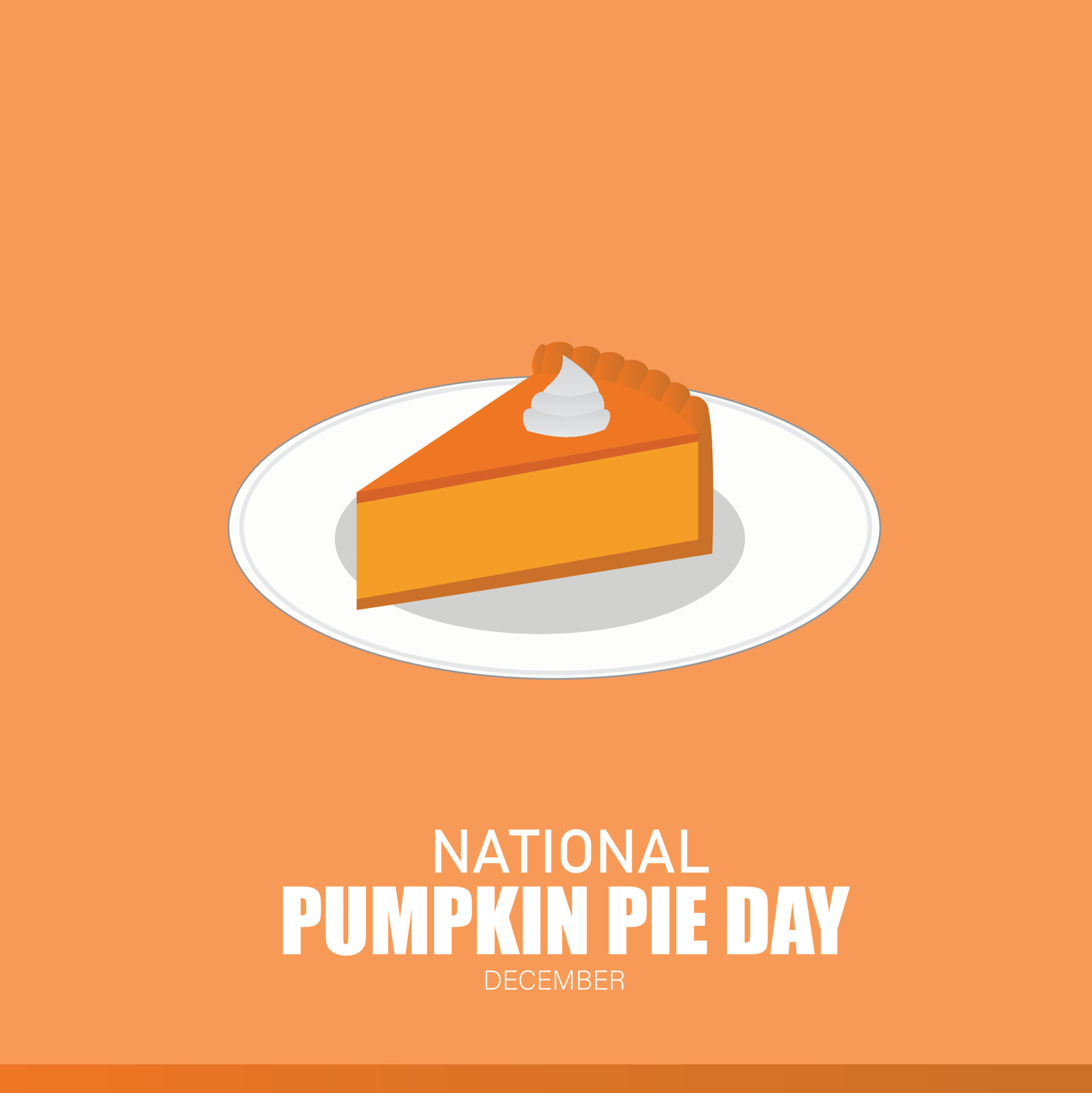 Vector Illustration of National Pumpkin Pie Day. Simple and Elegant