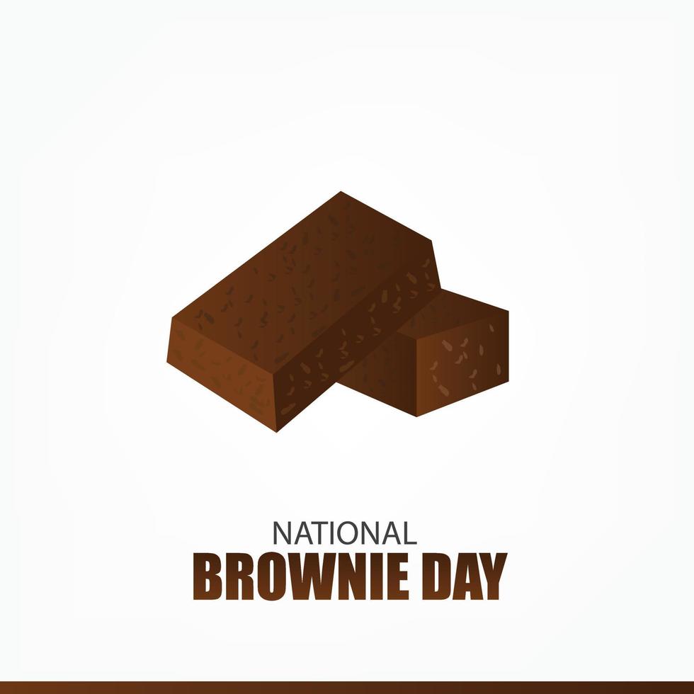 ilustración vectorial del día nacional del brownie. diseño simple y elegante vector