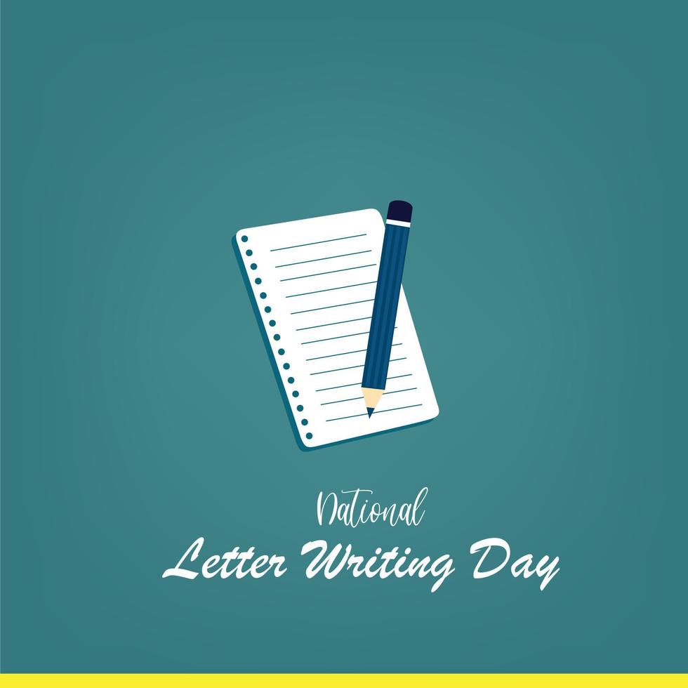 ilustración vectorial del día nacional de escritura de cartas. diseño simple y elegante vector