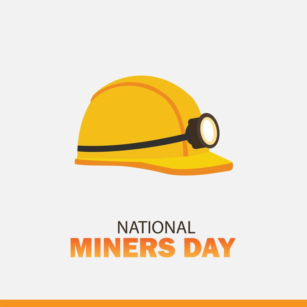 ilustración vectorial día nacional de los mineros. diseño simple y elegante vector