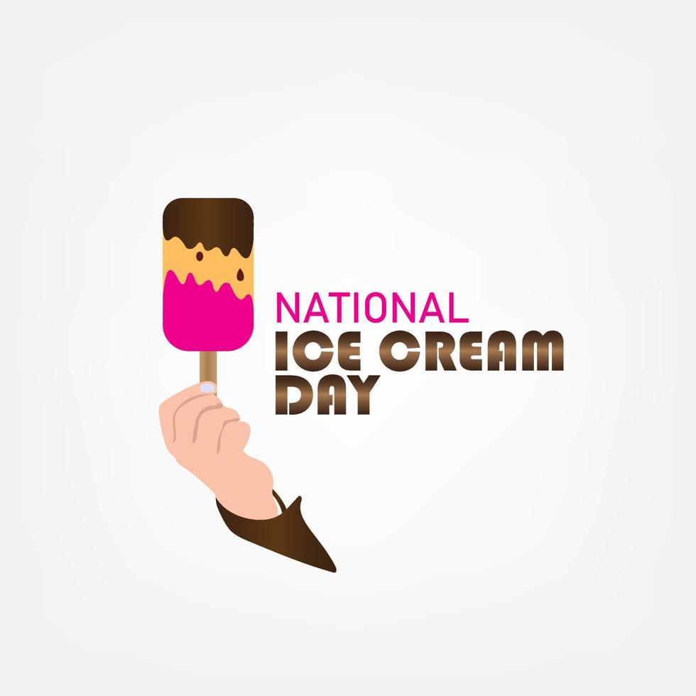 ilustración vectorial del día nacional del helado. diseño simple y elegante vector