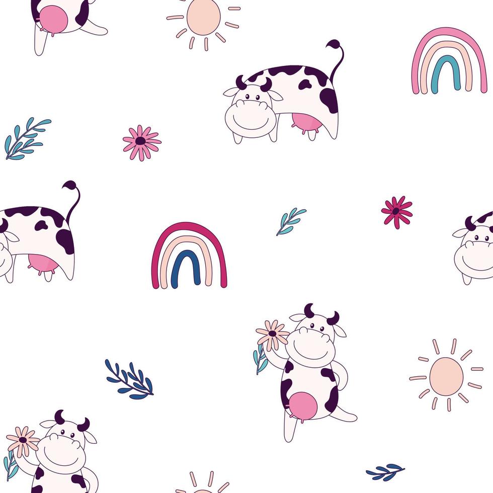 cute cows pattern vector