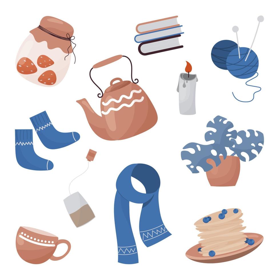 set of cozy home clip art vector