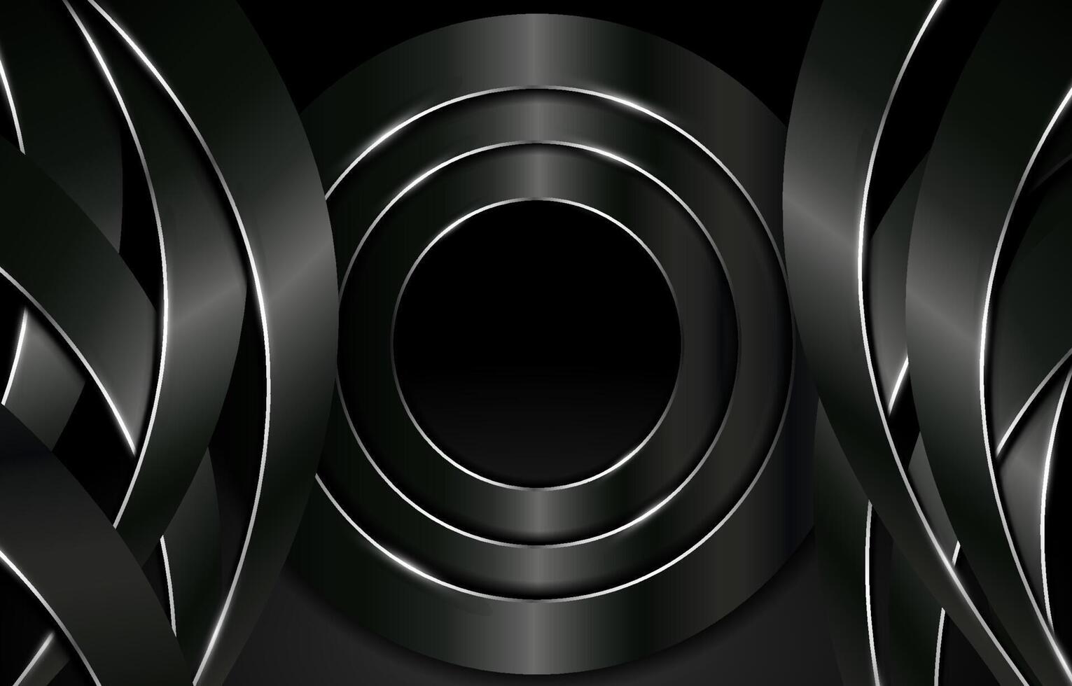 Black Abstract Webbing With Silver Line vector