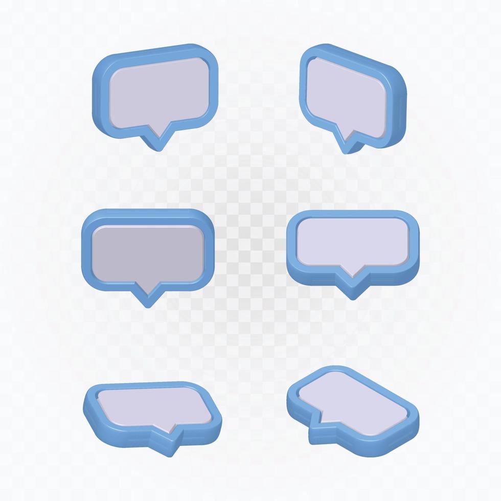 Chat speech realistic clip art, icon chat speech 3d, vector chat speech.
