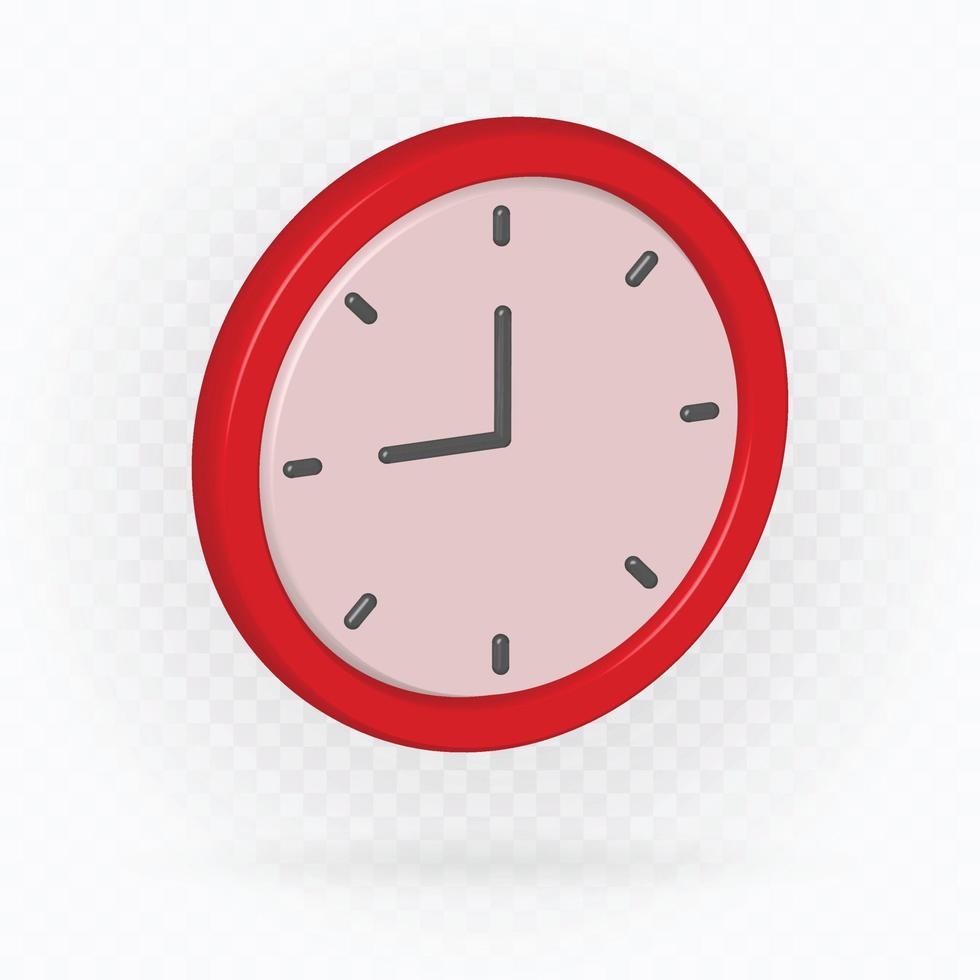 Clock icon realistic, clock cartoon vector clip art.