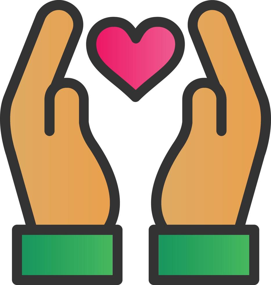 Hand Holding Heart Vector Icon Design