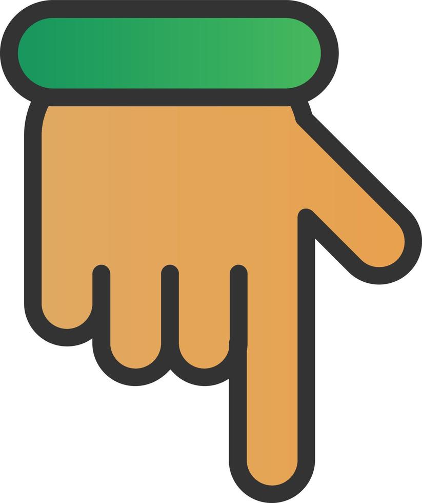 Hand Point Down Vector Icon Design