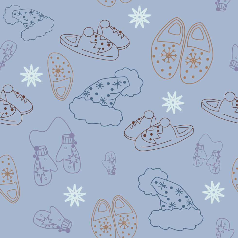 Vector hand drawn seamless pattern. Christmas, winter doodle elements. Isolated on white background. Trees, wreaths, presents, sweets, gingerbread. For background, print, textile, fabrics, gift bags
