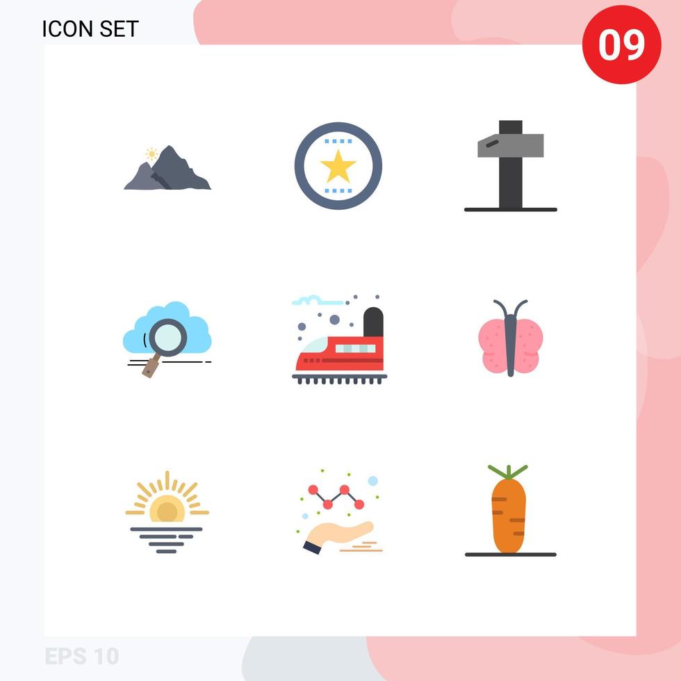 Stock Vector Icon Pack of 9 Line Signs and Symbols for computing storage medal search tools Editable Vector Design Elements