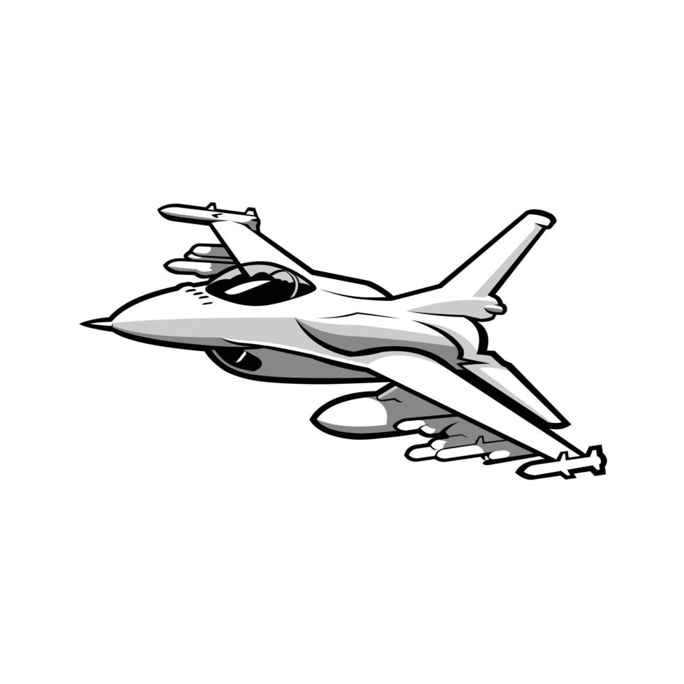 Fighter jet aircraft airborne vector isolated