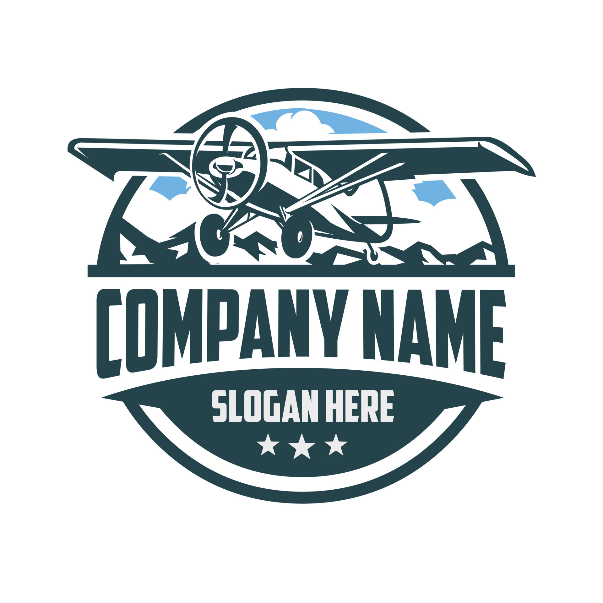 Private Small Plane Rental Company Emblem Logo Vector Isolated 14976139 ...