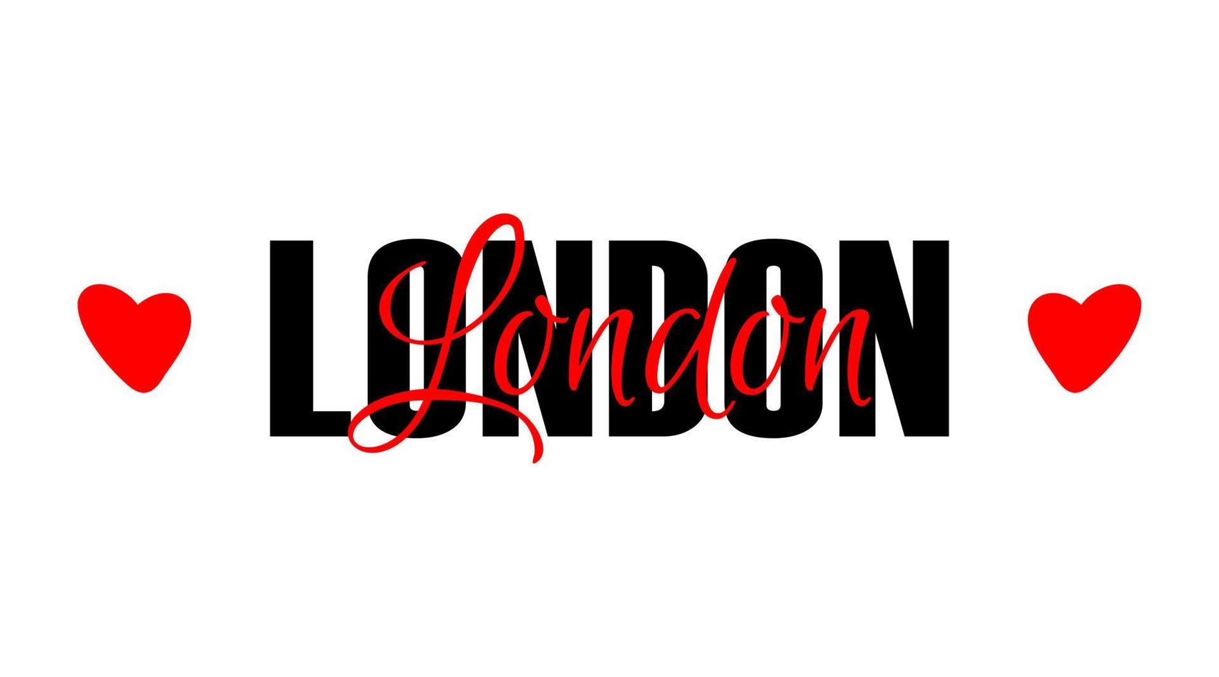 London city name typographic print. Travel lettering card isolated on white background. Beautiful t-shirt print template with text. vector