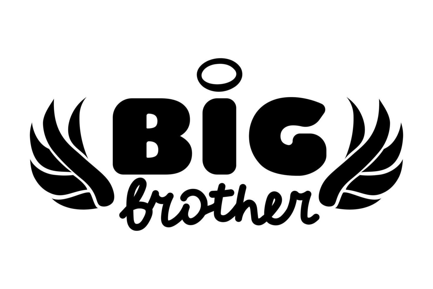 Big brother lettering phrase isolated on white background. Black quote,  simple cute family t-shirt print design. 14976189 Vector Art at Vecteezy