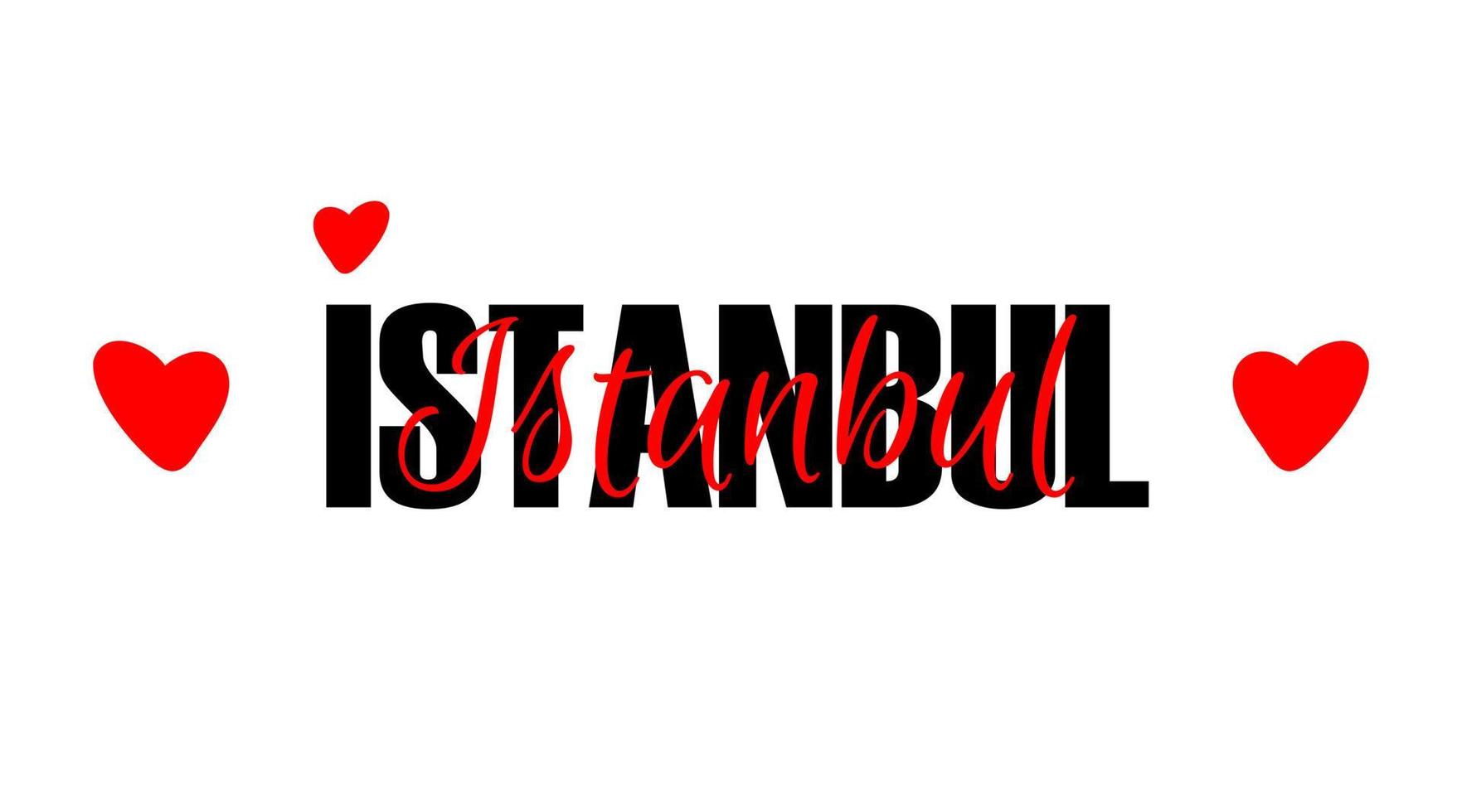 impresión tipográfica del nombre de la ciudad de estambul. tarjeta de letras de viaje aislada sobre fondo blanco. hermosa plantilla de impresión de camiseta con texto. vector