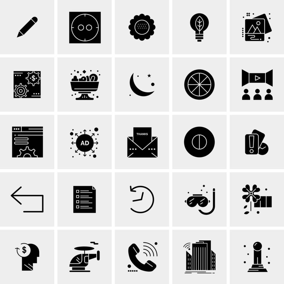 25 iconos de negocios universales vector ilustración de icono creativo para usar en proyectos relacionados con la web y dispositivos móviles