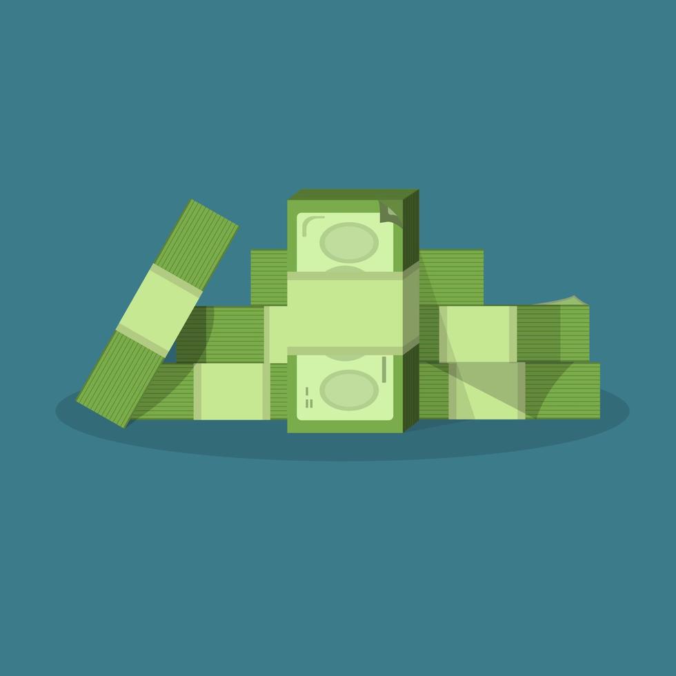 dollar, euro, pound. a pile of money icon isolated on white background. concept of financial stability. Vector illustration