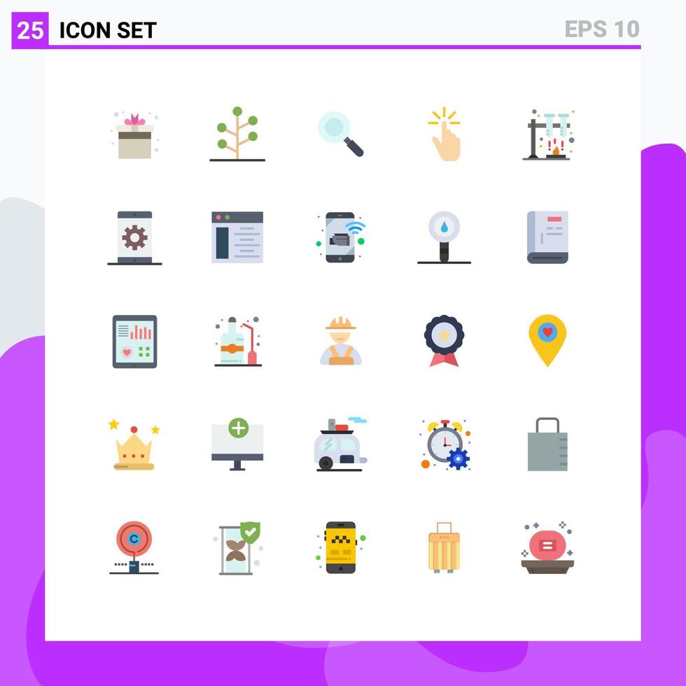 Universal Icon Symbols Group of 25 Modern Flat Colors of tap gestures tree gesture click Editable Vector Design Elements