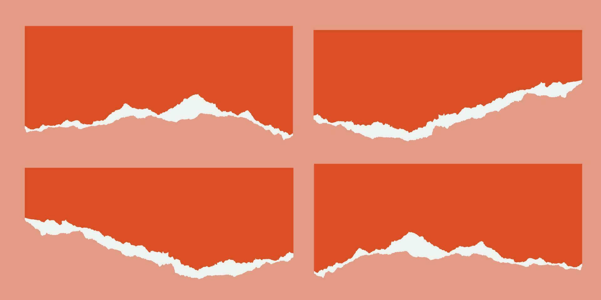 Free red color torn paper mockup bundle vector